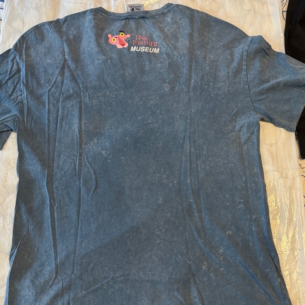 Zara Blue Tee with Pink Panther Museum Graphic - Picture 4 of 7